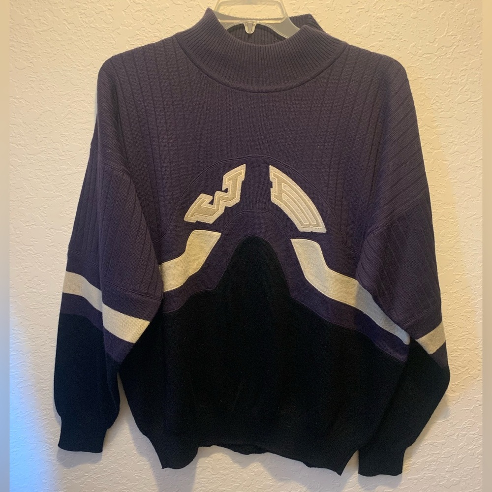 Bogner Vintage Mock Neck WB Ski Sweater Large